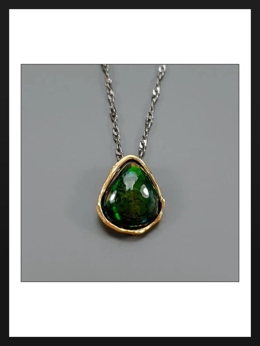 Necklace 6.5CT Black Opal 925 17.75"